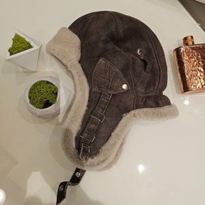 Men's Sterkowski leather winter bomber cap